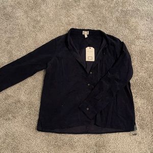 Velvet button up western top